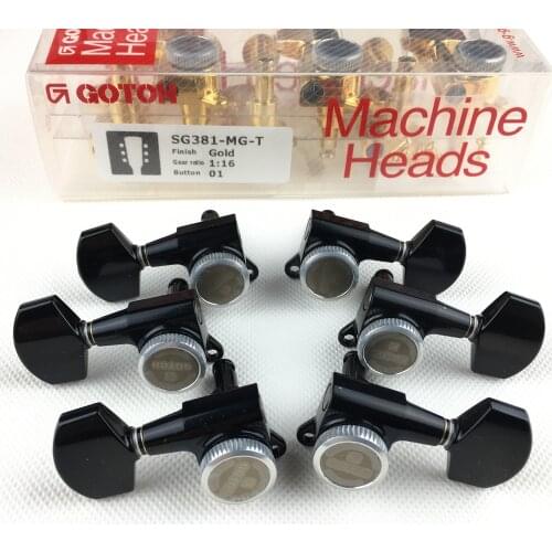 Original GOTOH SG381-01-MGT Electric Guitar Locking Machine Heads Tuners Black Tuning Peg MADE IN JAPAN