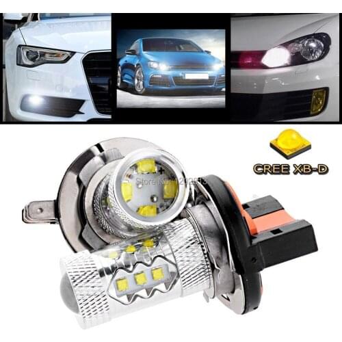 2X 80W 6000K White H15 CREE XB-D Chips LED DRL Fog Light Bulb + Projector Lens For BMW 2 Series 2013-up Mercedes