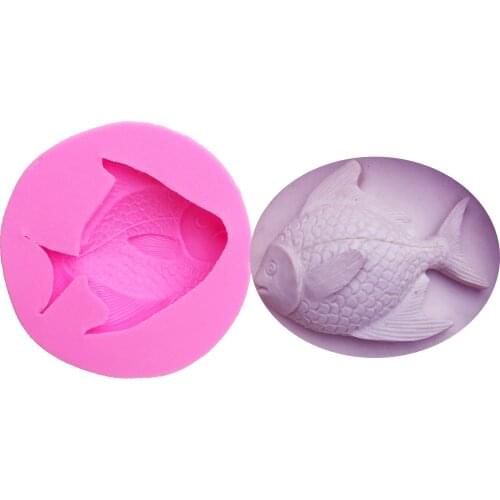 M0856 Animal Cartoon Fish Silicone Fondant Soap 3D Cake Mold Cupcake Jelly Candy Chocolate Decoration Baking Tool Moulds