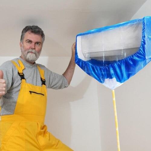 Air Conditioner Waterproof Cleaning Cover Kit With Support Plates Dust Washing Clean Protector Bag For Mini-Split AC Units Home