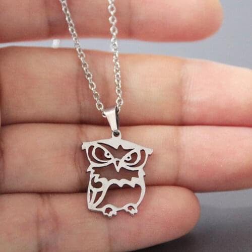 New Arrival 1pc Big Owl Stainless Steel Necklace Nighthawk Pendants Necklaces Women Kids Girls Fashion Jewelry Accessories