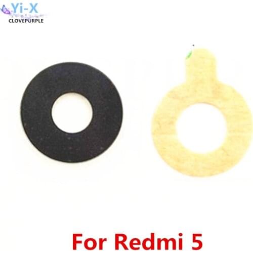 Wholsale price 50pcs/Lot Rear Back Camera Glass Lens for Xiaomi Redmi 5 with Sticker
