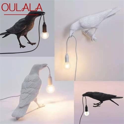 OULALA Table Desk Lamps LED Resin Modern Nordic Creative Lucky Bird Decoration Light For Home