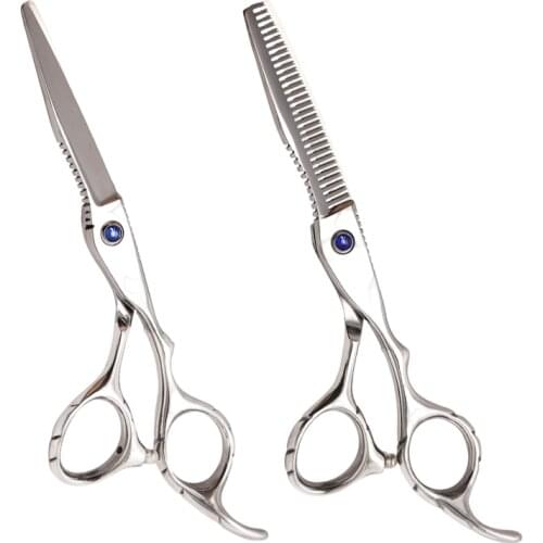 6 Inch Silver Wholesale Barber Supplies Stainless Steel Hair Cutting Thinning Salon Scissors