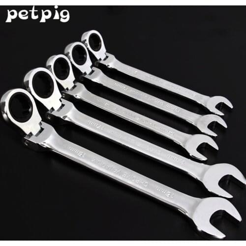 Petpig Wrenches 12-24mm Car Repair Tool Set Keys Set Reversible Combination Stubby Ratchet Wrench Ratcheting Socket Spanner Set