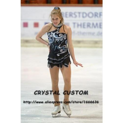 Figure Skating Dresses For Girs Fashion New Brand Competition Children Ice Figure Skating Dresses Crystal Custom DR3788