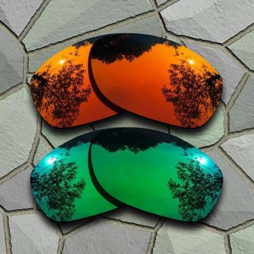Red Orange&Jade Green Sunglasses Polarized Replacement Lenses for Oakley Pit Bull