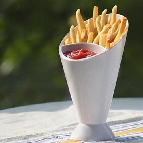 Portable PP Material French Fries Cup Vegetable Salad Cup Creative Inclined Western Tableware Cup Kitchenware