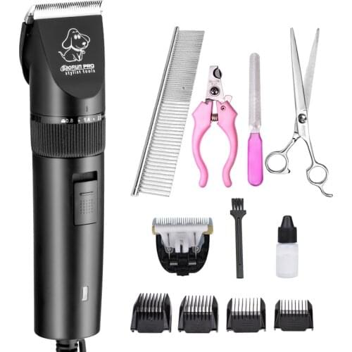 Professional Dog hair trimmer Electric Pet Cat Hair Clipper Grooming Shaver Set Pets Haircut Machine + Spare Head 110-240V AC