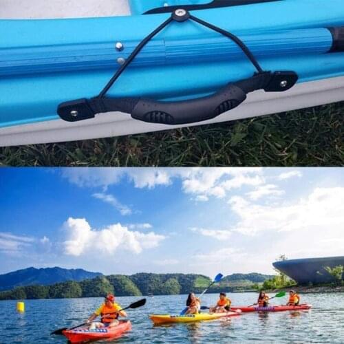 RXBC 2pcs Black Kayak Canoe Boat Side Mount Carry Handles with Screws Paddle Park Kayak Handles and Hardwares
