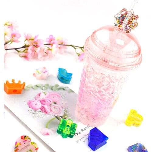 Straw Topper Epoxy Silicone Mold Hat Attachment Stampi In Silicone Per Resina Decorating Tools Jewellery Making Supplies