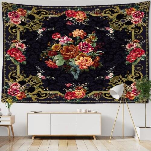 Tapiz Pared Tarot Flowers Tapestry Dragon Skull King Decoration Witchcraft Wall Hanging Hippie Wall Rugs Dorm Decor