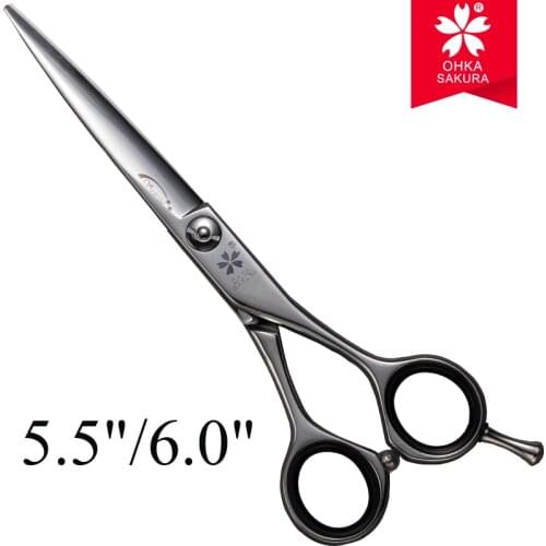 Japan "SAKURA" 5.5 6 A Type Cobalt High Quality Barber Tools Hairdressing Straight Point Cutting Hair Scissors SF600