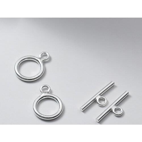 1 set 925 Sterling Silver OT Clasp Buckle Connector Handmade Toggle Clasp Hooks For Necklace Bracelets DIY Jewelry Making