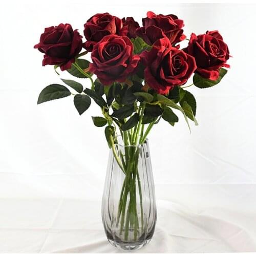 2pcs 50cm Artificial Flower Bouquets Real Touch Rose Flower For Wedding Bride Bouquet Birthday Party Decor Valentines Day Gifts