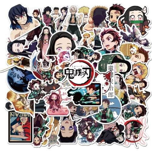 50pcs Japanese Anime Ghost Blade Graffiti Stickers Notebook Laptop Guitar Waterproof Stickers