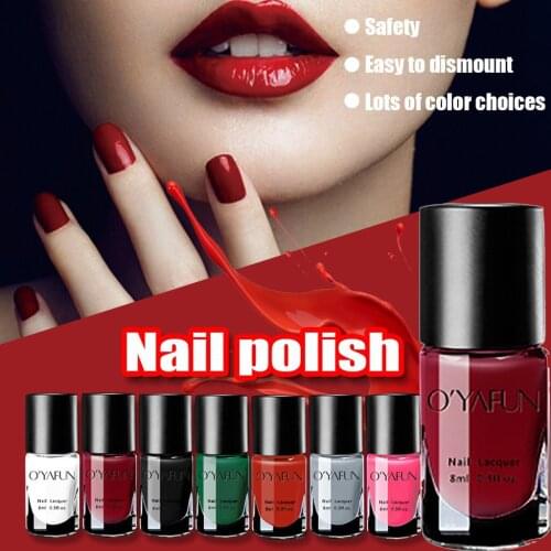 8ML Water Based Nail Polish Peelable Health Nontoxic Breathable Nail Polish Matt Base Top Coat Semi Permanant Gellak Nail Gel