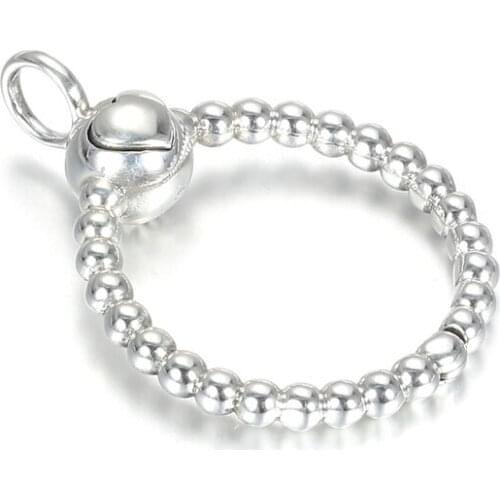 Authentic S925 Moments Small Beaded O Necklace Pendant for Women DIY Jewelry