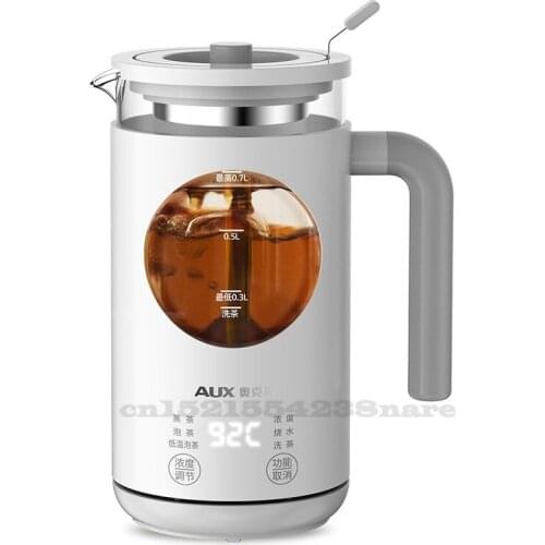Electric Kettle 0.7L Office Home Automatic Steam Glass Electric Teapot Multifunctional LED Display Thermal Insulation Tea Boiler