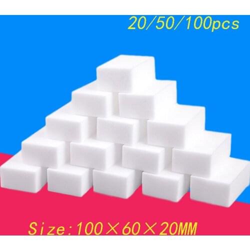 20/50/100pcs White Cleaning Sponge Melamine Sponge Kitchen Items Accessories Cleaner Cleaning Kitchen Tools 100*60*20mm