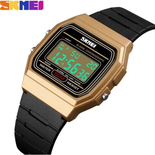 SKMEI Top Luxury Mens Digital Watch Mens Sport Watch Clock Stopwatch 50M Waterproof Ladies WristWatches Relogio Masculino1412