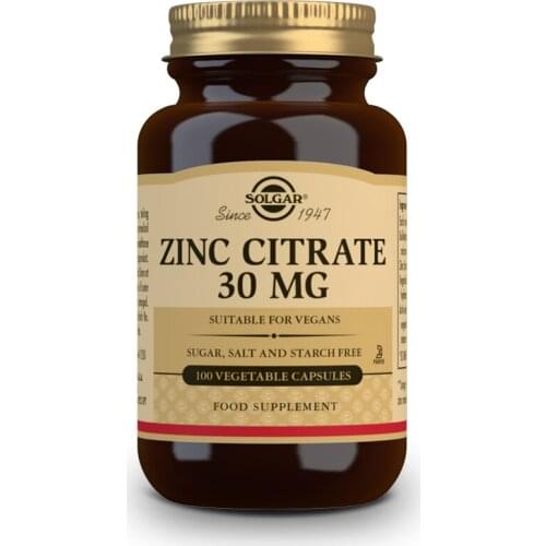 Solder Zinc citrate 30 mg - 100 vegetable capsules
