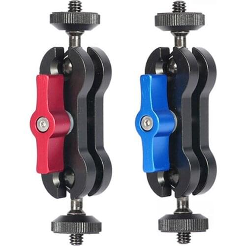 CNC Aluminum Alloy Arm Bracket Adaptor Holder with Ball Head for DSLR Stand Support with 1/4inch Screw for Gopro Hero Camera