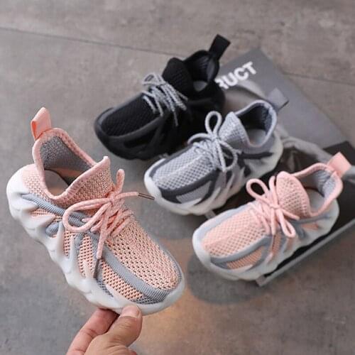 New Spring Autumn Kids Sneakers Flat Toddler Shoes For Boys Girls Lightweight Casual Anti-slip Slip-on Breathable Socks Shoes