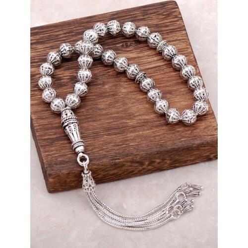 Filigree Embroidered Special Design Silver Craft Rosary 268