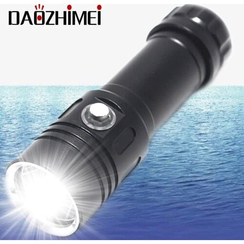 6000LM XM-L2 Waterproof Diving Flashlight White/yellow Underwater 80 Meter LED Torch Lamp Light Camping Lanterna use 26650 18650