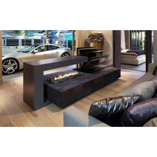 Inno-Fire 48 inch silver or black wifi real fire flame intelligent smart flueless ethanol fireplace