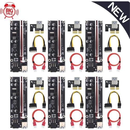 Ver009S Plus PCI-E Riser Card PCIE 1X To 16X Graphics Card Extension Cable 0.6M USB 3.0 Cable 6Pin Power For GPU Mining Miner