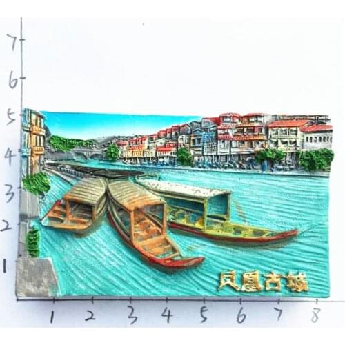 China Hunan The Old Town of Phoenix Tourist Travel Souvenir Decorative Resin Fridge Magnet Craft
