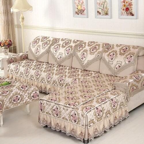 Brown European Style Garden Sofa Cover Reliefs Purple Flower Sofa Towel Slipcover Cushion Backrest Sofa Set For Living Room A1