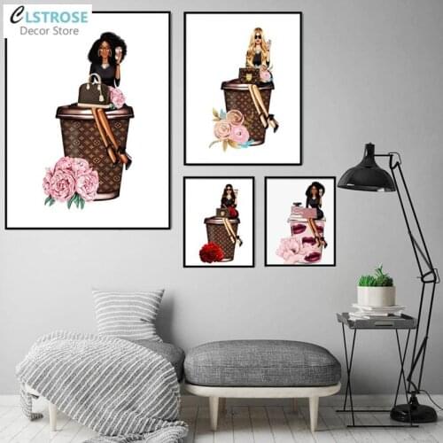 Fashion Wall Art Poster Perfume Girl Picture Nordic Modern Luxury Bag Canvas Painting Home Decoration Living Room Shop Mural