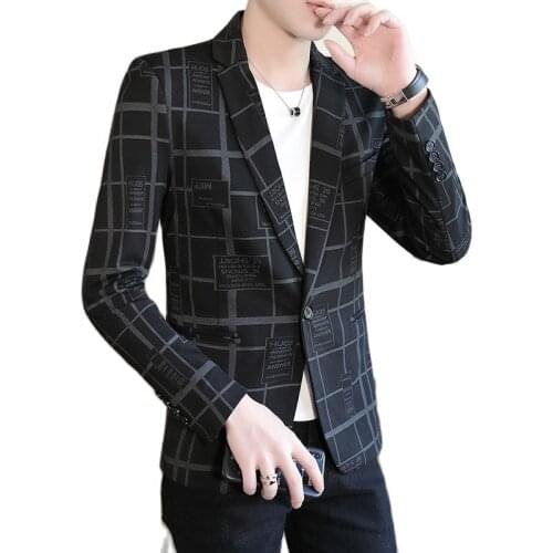 2021 Hot styles of male Korean version of self-cultivation all-match casual suit jacket Mental guy suit