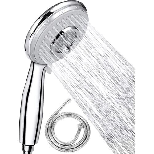 Shower Head With Hose (2M), High Pressure Handheld Showers Head, Universal Chrome Showerheads For Low Water Pressure