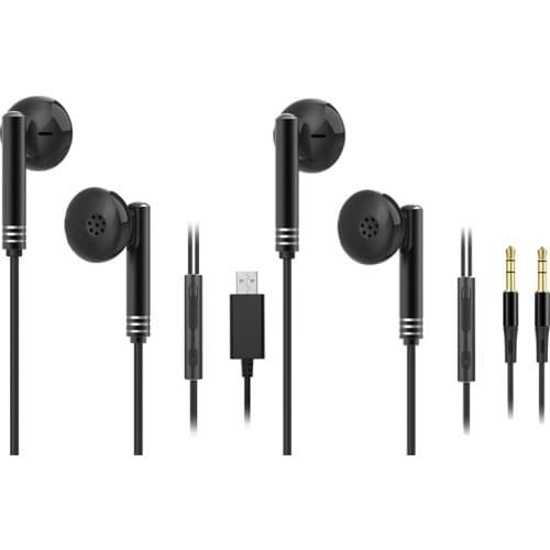 Headphones, Wired and Drive-Free Direct Plug-in Earphones Are Suitable for Desktops and Dual-Hole Notebooks