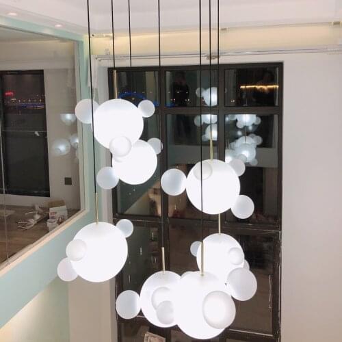 Nordic Led Pendant Lights Postmodern Glass Bubble Ball Hanging Lamp For Dining Room Living Room Cafe Bar Decor Designer Hanglamp