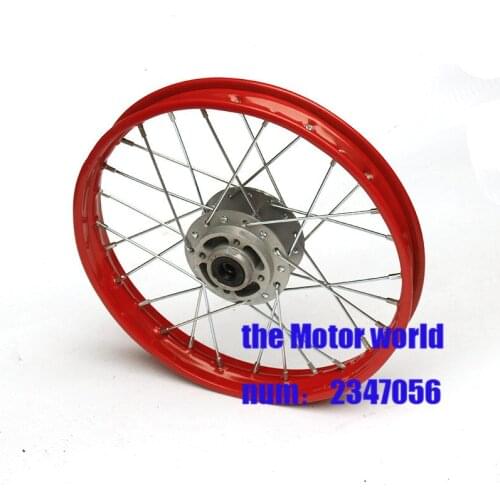 6 color Pit bike Rim front of 12inch front Wheel Rim 80/100-12inch Steel dirt bike wheel Rims