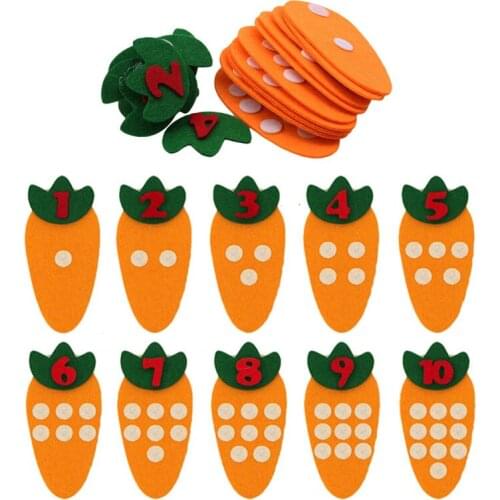Educational Toy Non-woven Childrens Puzzle Handmade DIY Creative Toy Kindergarten Carrot Match Digital Teaching K0237