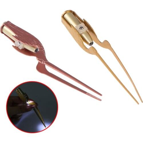 1 x Light ear Tweezers LED Flashlight Earpick Clean Tweezers Tool Ear Nose Stainless Steel Tweezers