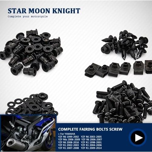 Complete Fairing Bolt nut screw Kit For YAMAHA YZF R6 YZF R6s YZF R1 YZFR1 YZFR6 Motorbike Accessories