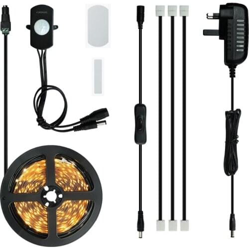 Motion Sensor LED Under Cabinet Lighting Kit Extendable LED Light , Power Adapter For Shelf, TV Wall Lighting (8.2FT,3000-3500K)