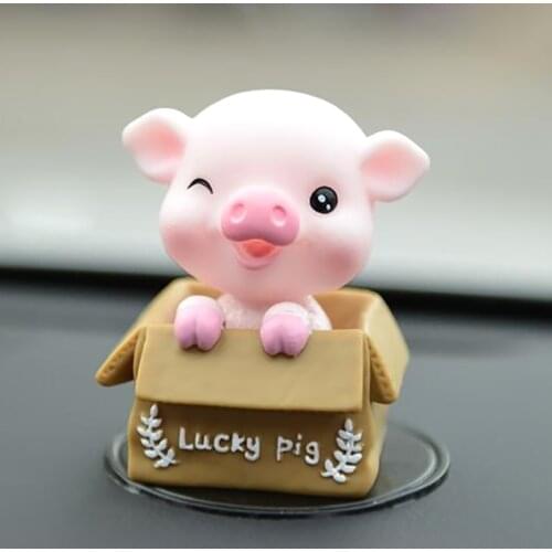 Pink Piggy Car Dashboard Toys Car Accessories Interior Auto Decoration For Home Cartoon Dolls Cute Car Ornaments Gifts Figures