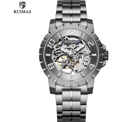 RUIMAS Luxury Automatica Mechanical Watches Men Top Brand Steel Strap Waterproof Wristwatch Man Military Sport Watch Relogios