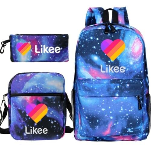 Sac A Dos Likee Video App Mochila Feminina 3 PCS/set Mochila LIKEE Backpack School Bags for Teenage Girls Causal Bag Russia Type