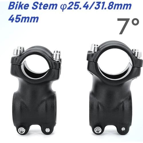MTB Short Stem 7 Degree 45mm Ultralight Stem Aluminum 25.4/31.8mm Mountain Road Bicycle Stem Matte Stem Bike Stem Bicycle Parts