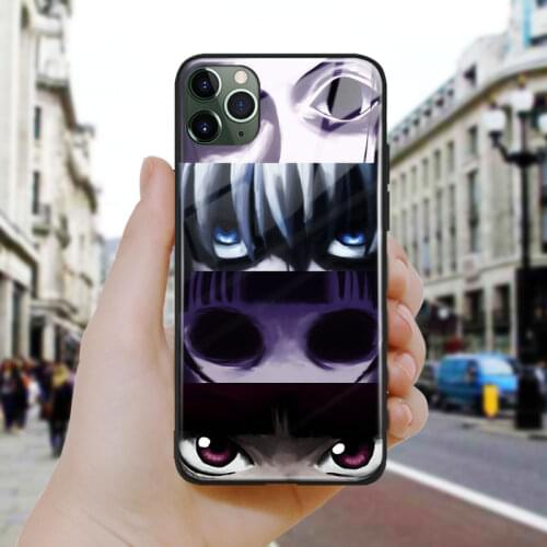 Hunter x Hunter anime eyes fanart Silicone Glass Phone Case Cover Shell For iPhone SE 6 6s 7 8 Plus X XR XS 11 12 Mini Pro Max