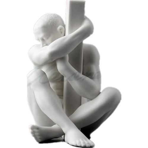 MODERN CREATIVE CERAMIC NUDE MALE SCULPTURE BODY ART STATUE ABSTRACT THINKER FIGURINE HOME DECORATION BAR CRAFTS R1750